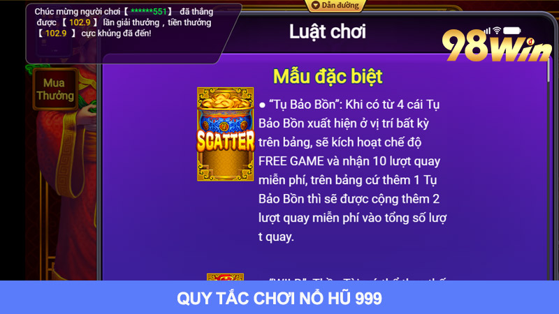 Luật chơi cơ bản của trò chơi nổ hũ 999